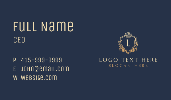 Luxury Shield Crown Business Card Design Image Preview
