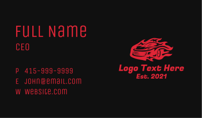 Red Flame Car Business Card