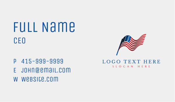 Gradient American Flag Business Card Design Image Preview