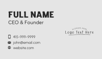 Black Handwriting Business Business Card Design