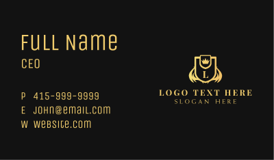 Luxury Crown Shield Lettermark Business Card Image Preview