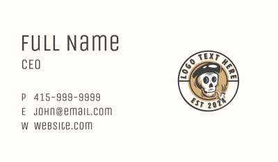 Smoking Pipe Skull Business Card Image Preview
