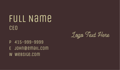 Elegant Cursive Calligraphy Wordmark  Business Card Image Preview