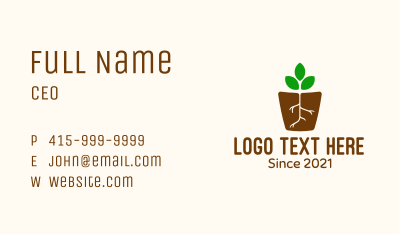 Root Pot Plant Business Card Image Preview