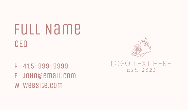 Blooming Flower Wreath Business Card Design Image Preview