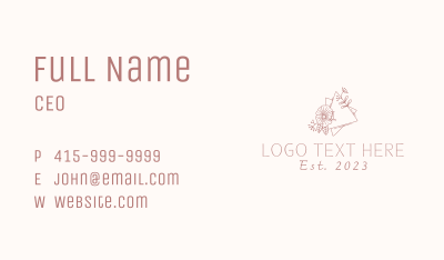 Blooming Flower Wreath Business Card Image Preview
