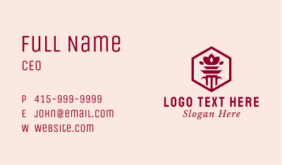 Hexagon Lotus Flower Column Business Card Image Preview