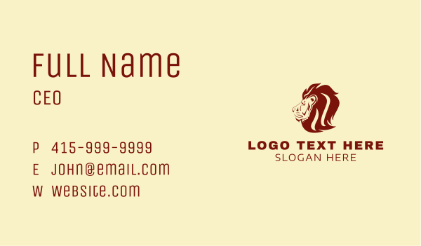 Animal Safari Lion Business Card Design Image Preview