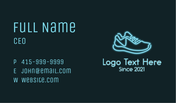 Neon Blue Sneaker Business Card Design Image Preview