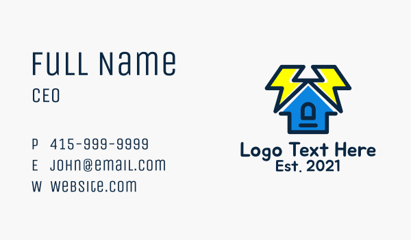 Electricity Home Contractor  Business Card Design Image Preview
