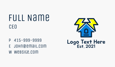 Electricity Home Contractor  Business Card