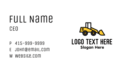 Loader Truck Construction Business Card Image Preview