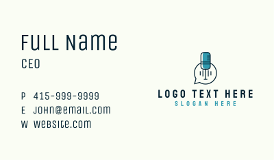 Podcast Recording Studio Business Card Image Preview