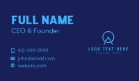 Blue Tech Letter A Business Card Preview