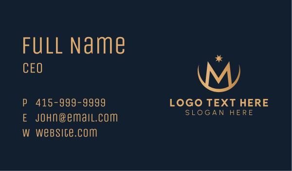 Gold Star Letter M Business Card Design Image Preview