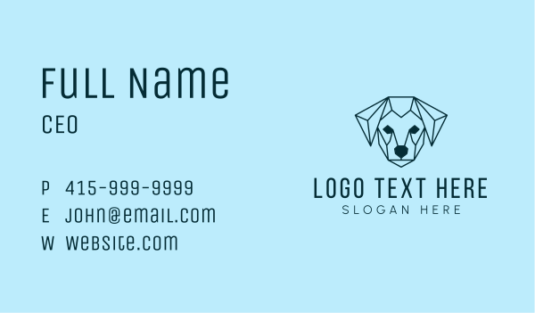 Geometric Dog Pet Business Card Design Image Preview