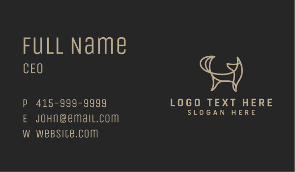 Luxe Fox Monoline Business Card Design Image Preview