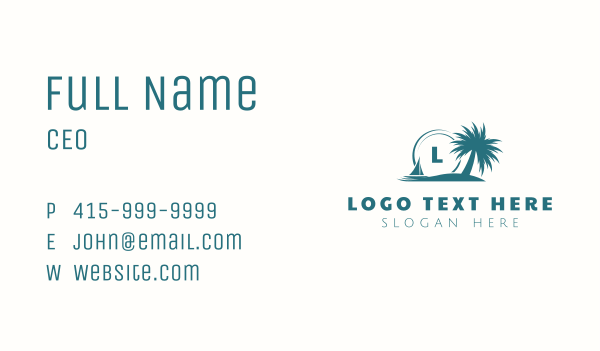 Island Beach Lettermark Business Card Design Image Preview