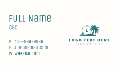 Island Beach Lettermark Business Card Image Preview