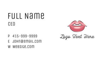 Pink Kissable Lips Business Card Image Preview