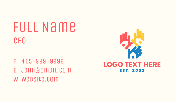 Caring Hand House Business Card Design Image Preview