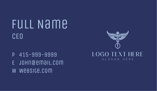 Pharmaceutical Caduceus Wings Business Card Design Image Preview