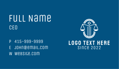 Justice Scale Law Firm  Business Card Image Preview