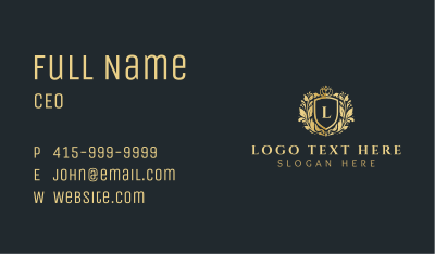 Royal Crown Shield Lettermark Business Card Image Preview