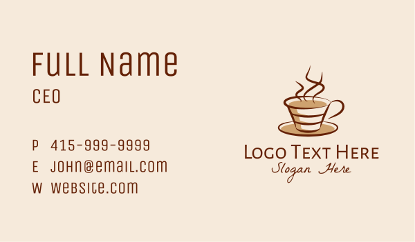 Steaming Hot Coffee  Business Card Design Image Preview