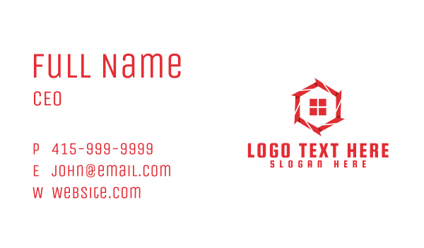 Red Home Builders Business Card Design Image Preview