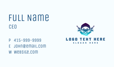 Gaming Ninja Warrior Business Card Image Preview