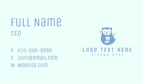 Sleepy Owl Coffee Mascot  Business Card Design Image Preview