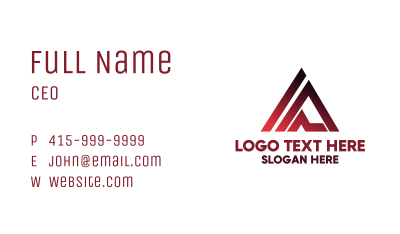 Simple Outdoor Letter A Business Card