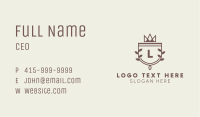 Crown Shield Letter  Business Card Image Preview
