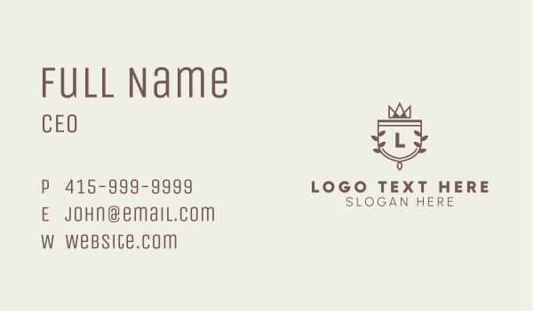 Crown Shield Letter  Business Card Design Image Preview