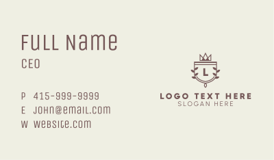 Crown Shield Letter  Business Card Image Preview