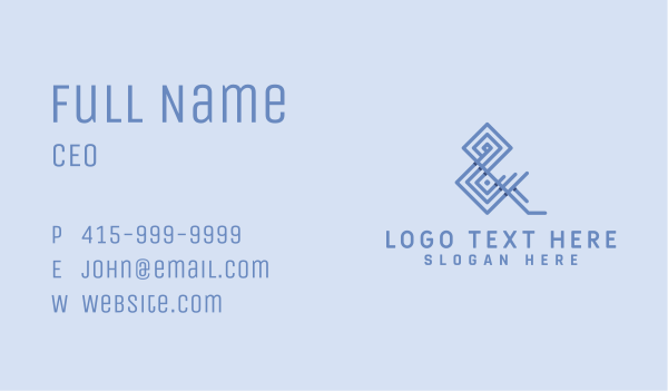 Blue Modern Ampersand Business Card Design Image Preview
