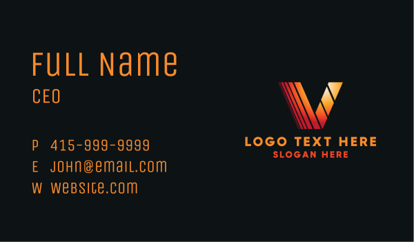 Letter V Marketing Corporation Business Card Design Image Preview