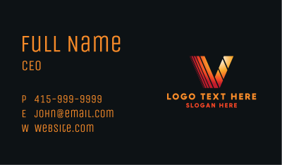 Letter V Marketing Corporation Business Card Image Preview