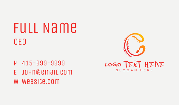 Paint Graffiti Letter C Business Card Design Image Preview