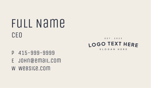 Professional Generic Wordmark Business Card Design Image Preview