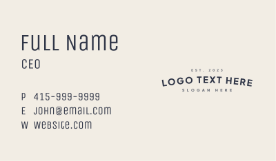 Professional Generic Wordmark Business Card Image Preview
