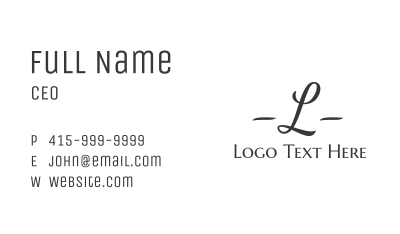 Clothing Line Letter  Business Card