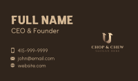 Gradient Serif Letter U Business Card Image Preview
