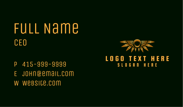 Gold Classic Wing Business Card Design Image Preview