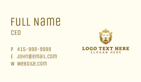 Luxury Crown Lion Business Card Design Image Preview