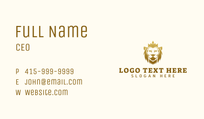 Luxury Crown Lion Business Card Image Preview
