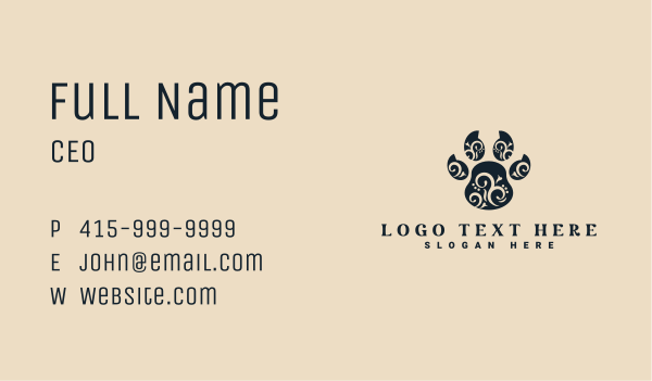 Decorative Animal Paw Business Card Design Image Preview