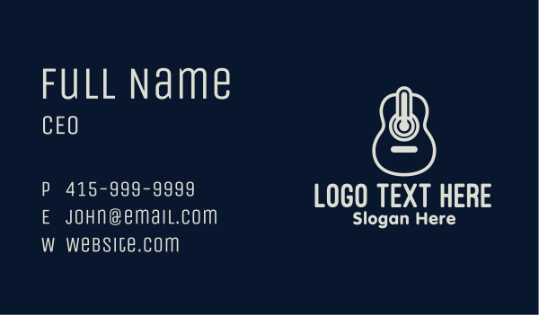 Monoline Guitar Meter Business Card Design Image Preview