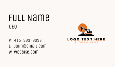 Construction Industrial Excavation Business Card Image Preview
